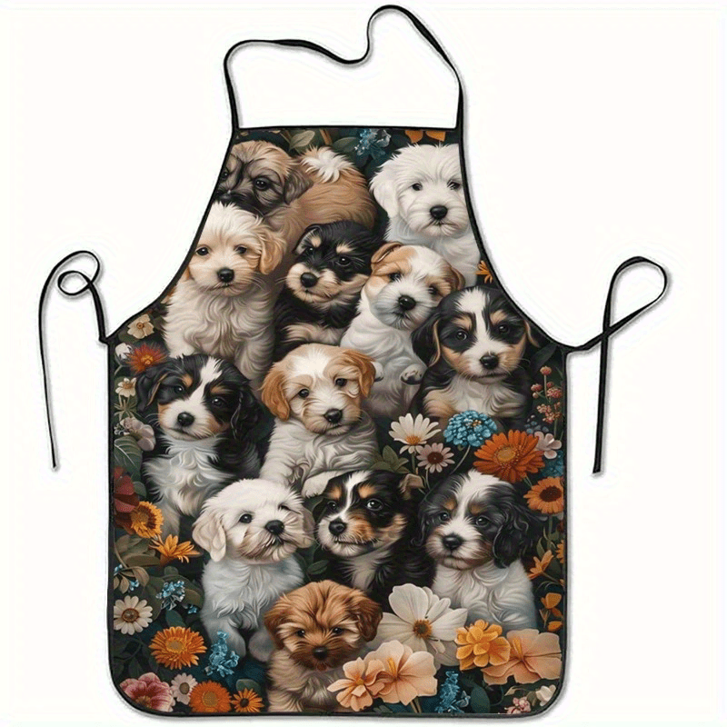 Home Cooking For Dogs - Фартук с цветочным принтом и изображением