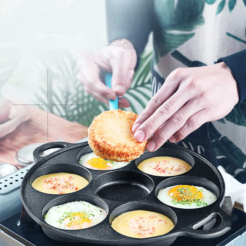 Crepe Pan Nonstick - Чугунная сковорода с 7 отверстиями, антипригарная,