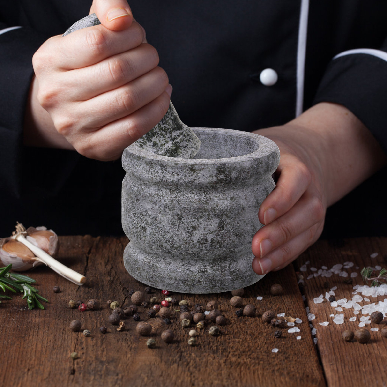 Mortar Pestle Granite - Набор из гранитной ступки и пестика: