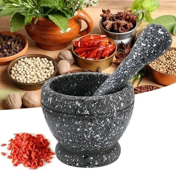Mortar Pestle Granite - Смола Setmortar и пестик, чеснок, травы,