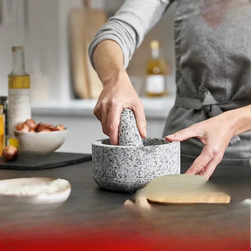 Давилка для чеснока, бамбукова – обзор и цена Mortar Pestle Granite
