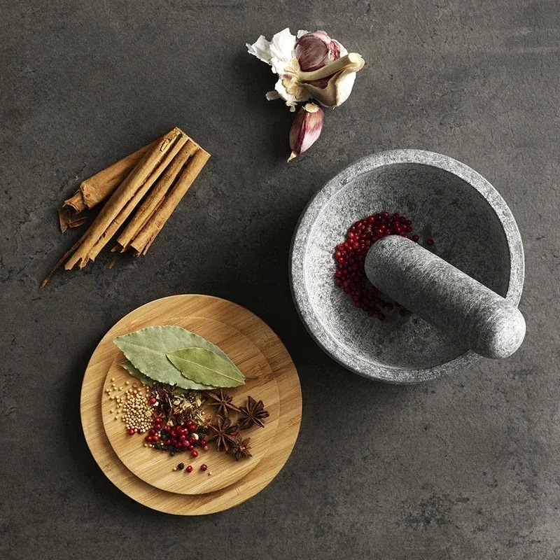 Давилка для чеснока, бамбукова – обзор и цена Mortar Pestle Granite